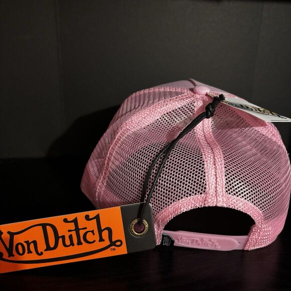 Von Dutch Rhinestone Bling Light Pink SnapBack Trucker Hat 2000s - Picture 5 of 12